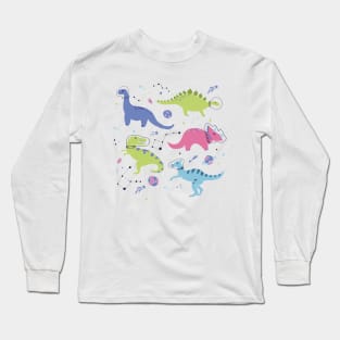 Space Dinosaurs in a Purple Sky Long Sleeve T-Shirt